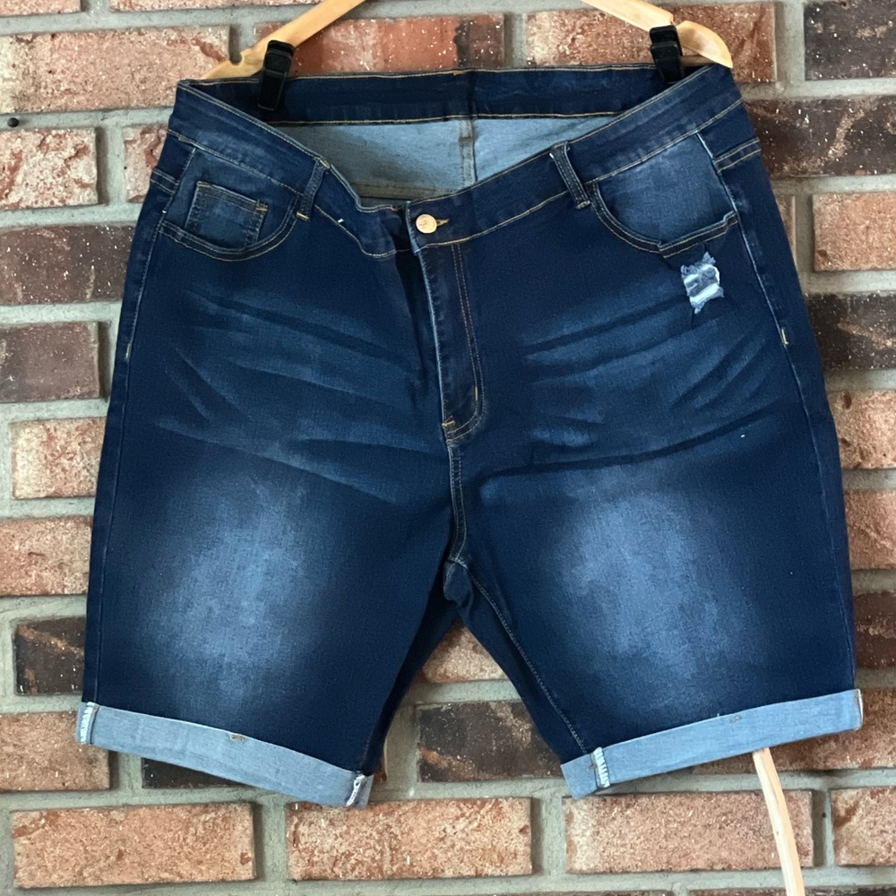 Allabreve Distressed Denim Shorts.